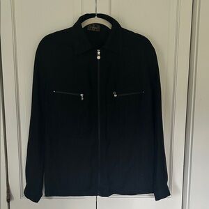 Fendi Men's Black linen blend Shirt Jacket
